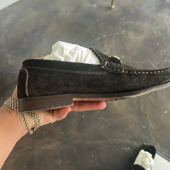 Gucci women’s Dark Brown Suede Loafers - Picture 6 of 12